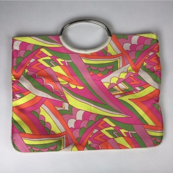 Maurizio Taiuti Handbags - Maurizio Taiuti Preppy Geometric Mod Tote Clutch